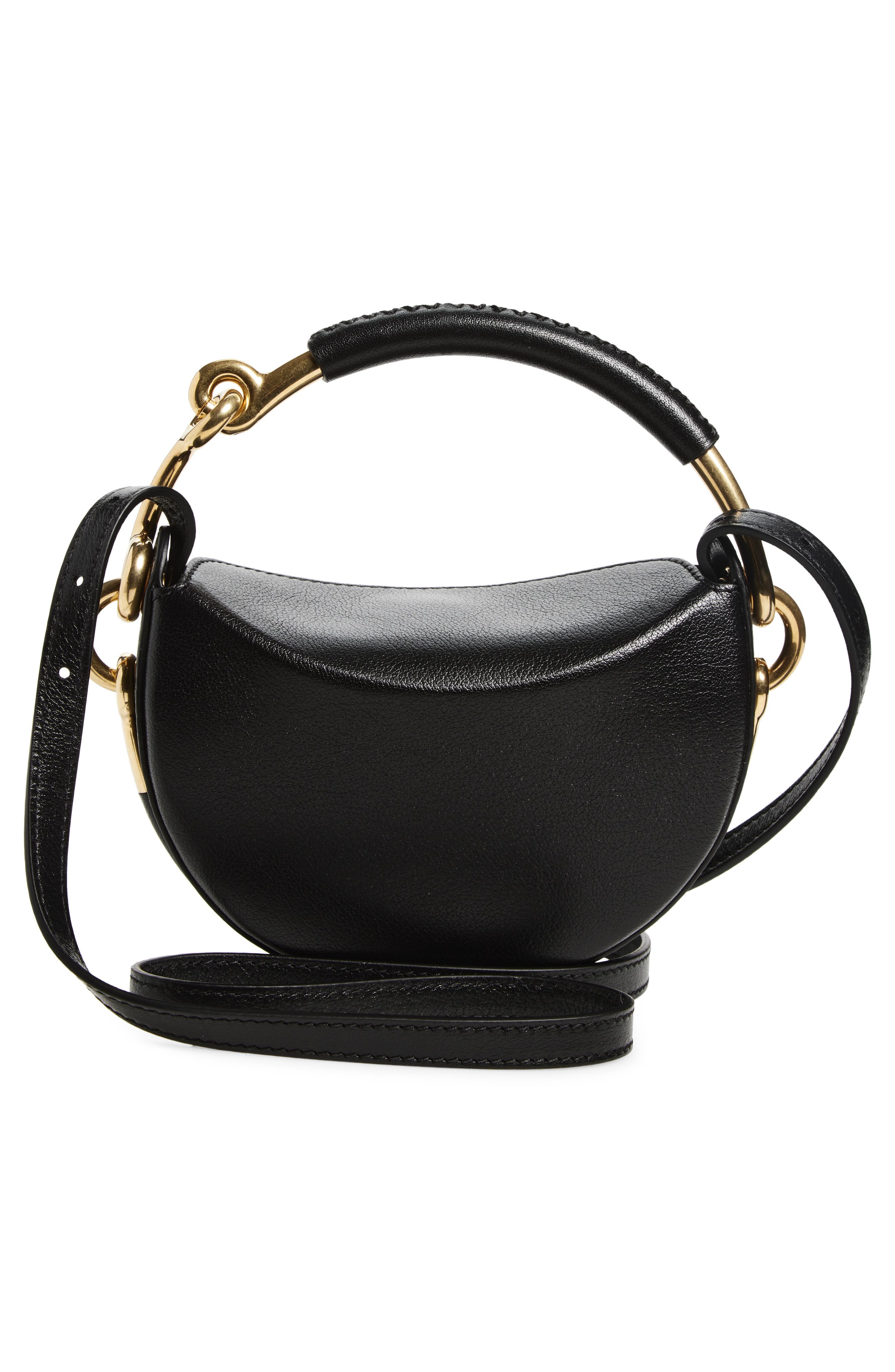 Burberry Bridle Logo Leather Crossbody Bag, Alternate, color, Black