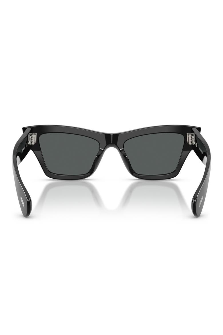 52mm Jil Sander Edition Cat Eye Sunglasses, Alternate, color, BLACK / CARBON GREY