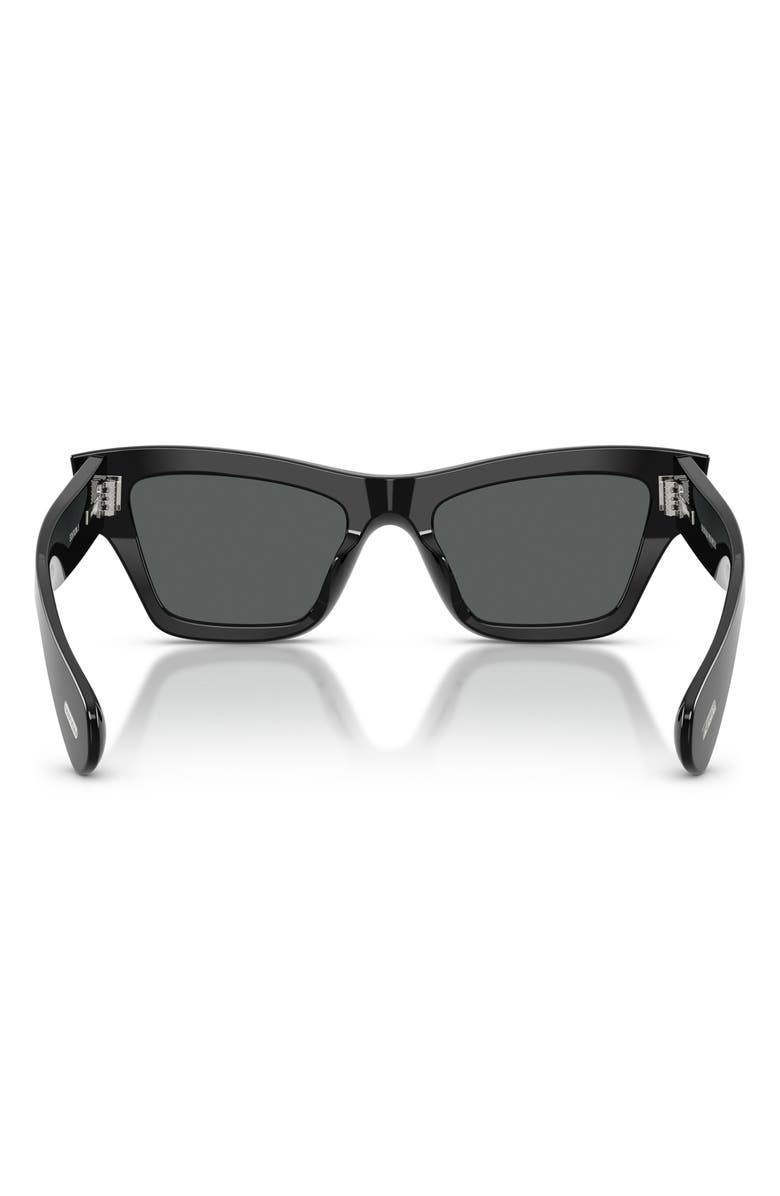 Oliver Peoples 52mm Jil Sander Edition Cat Eye Sunglasses, Alternate, color, Black / Carbon Grey