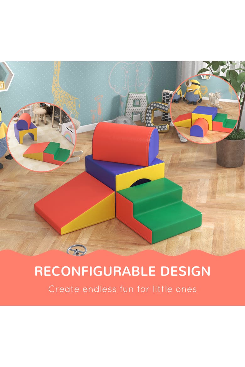 Foam Play Set for Toddlers, Easy-to-clean Soft & Safe Climbing Set, Alternate, color, Assorted