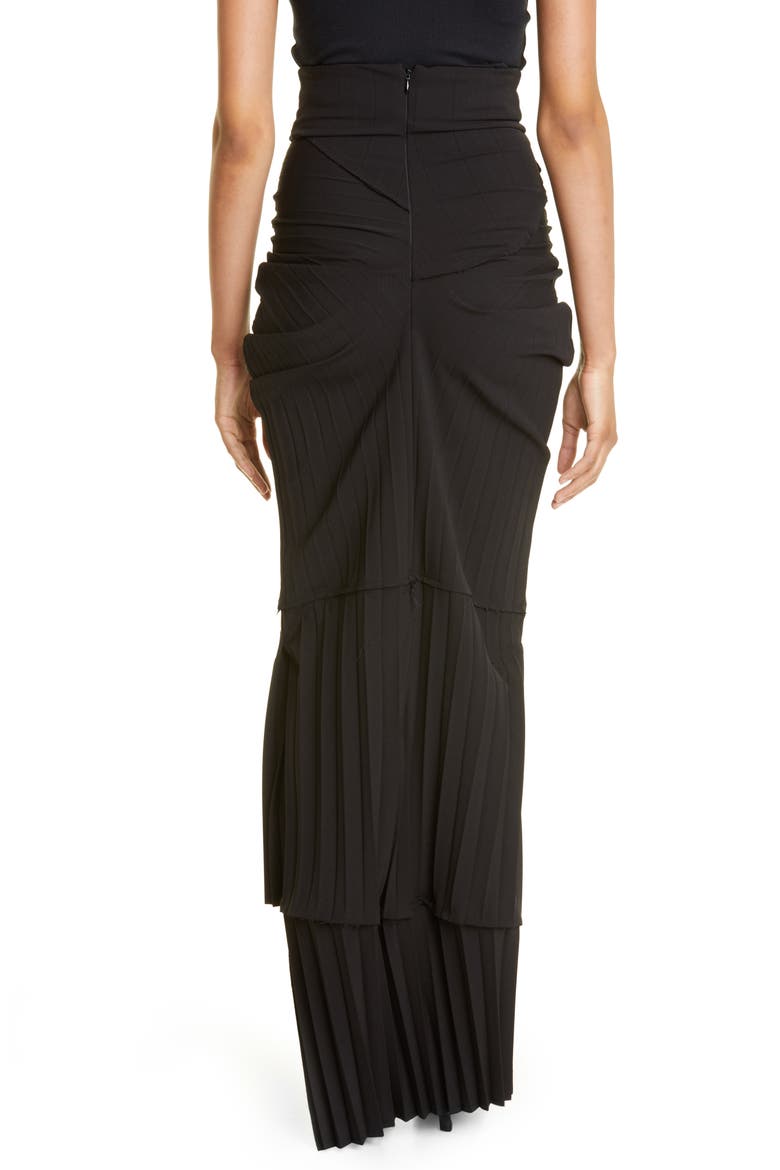 Patched Raw Seam Pencil Skirt, Alternate, color, BLACK