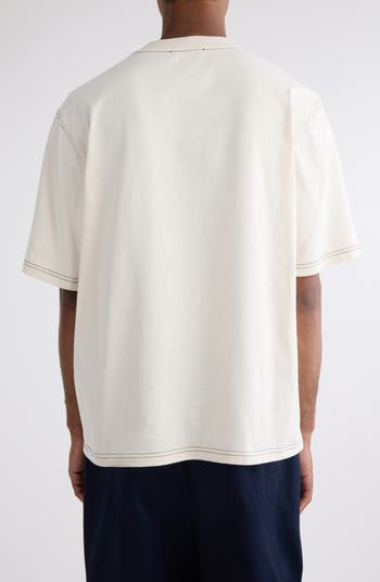 Ami Signature Logo Embroidered Cotton T-Shirt
