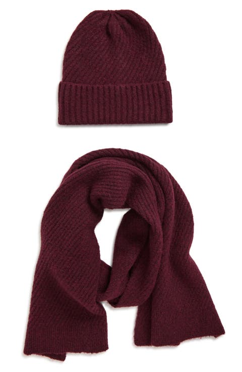 Ribbed Heather 2-Piece Beanie & Scarf Set