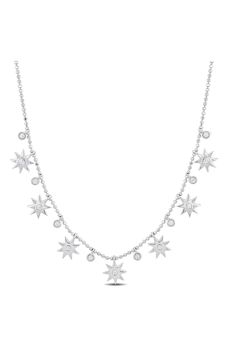Julianna B. Diamond Station Necklace 14k White Gold, Main, color,