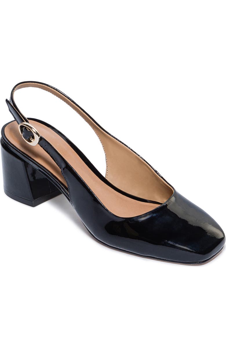 Bernardo Alexia Slingback Pump, Main, color, Black Soft Patent
