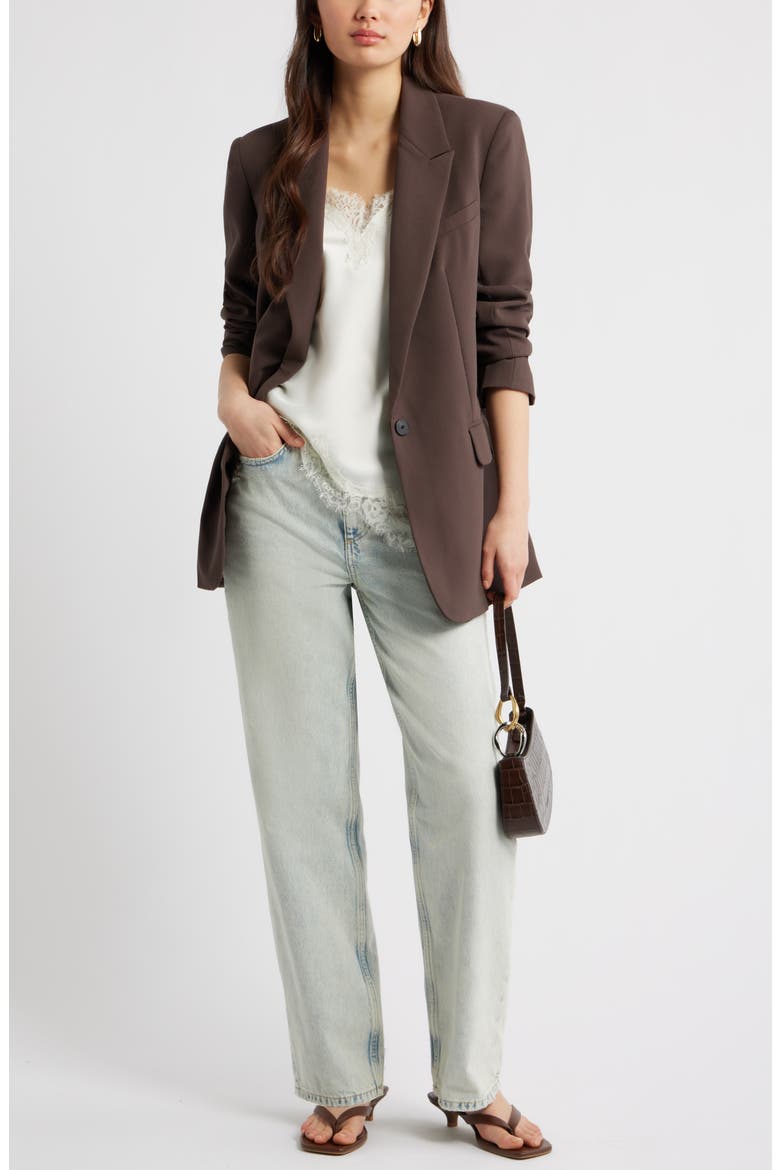 The Icon Relaxed Blazer, Alternate, color, BROWN SEAL
