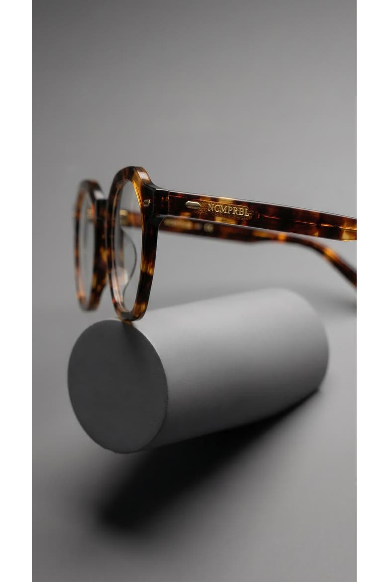 Dusk 46mm Geometric Eyeglasses, Alternate, color, Brown Tortoise