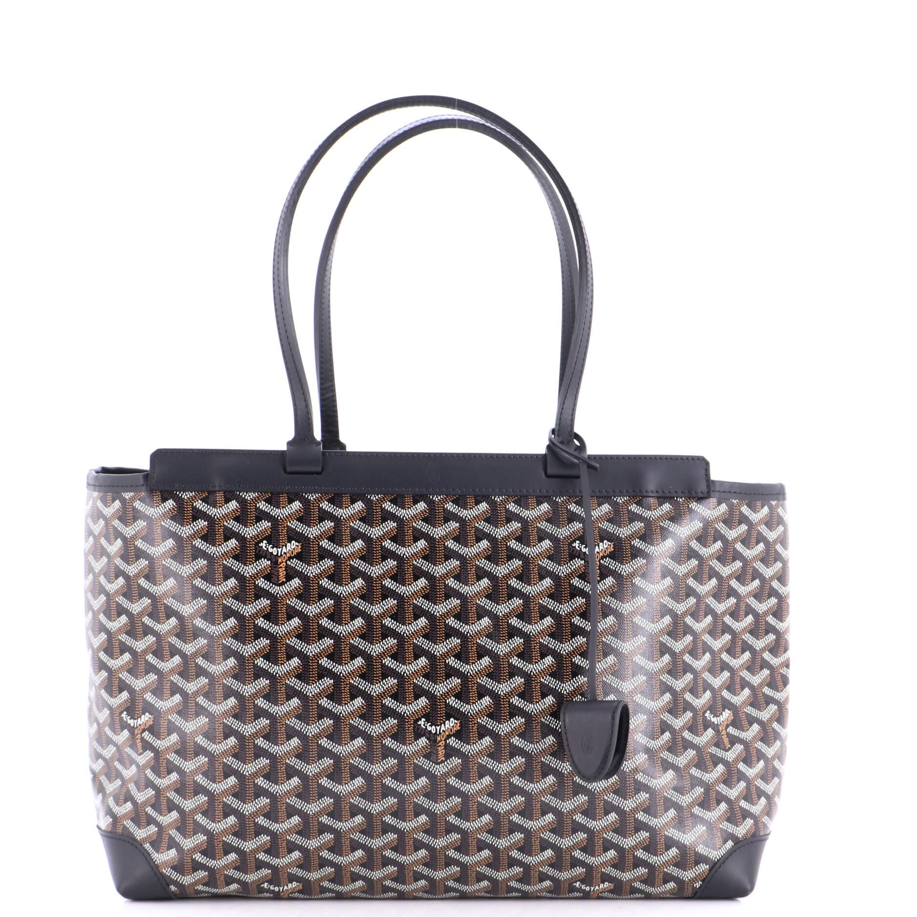 Pre-Owned Goyard Bellechasse Bag Coated Canvas PM, Main, color, Black