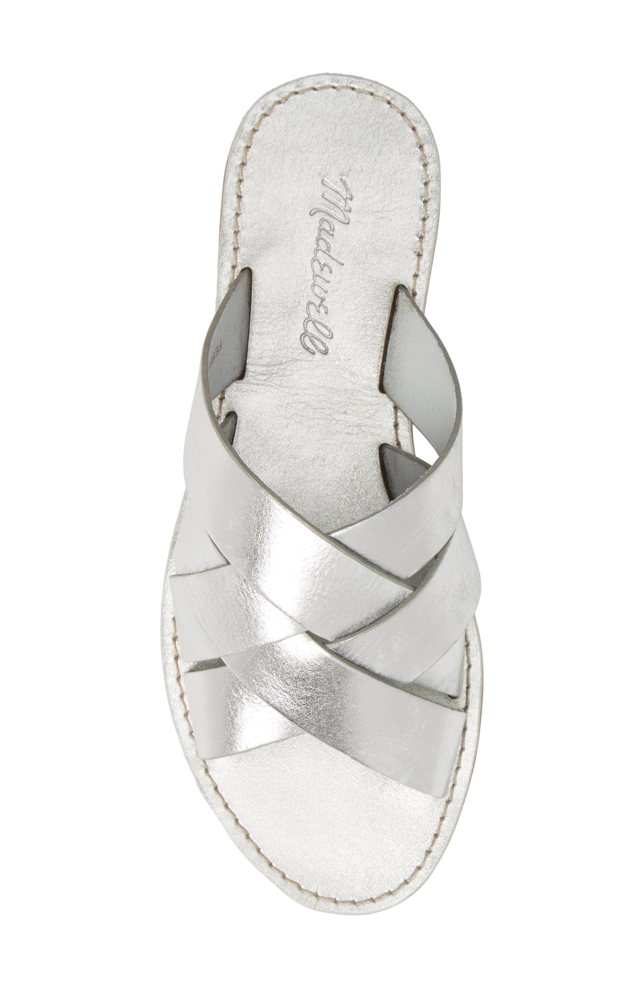 The Boardwalk Woven Slide Sandal, Alternate, color, SILVER