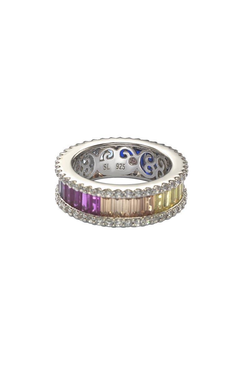 Multicolor Cubic Zirconia Eternity Band Ring, Alternate, color, PINK