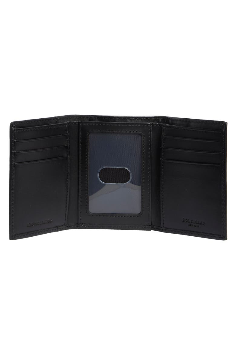Charles Leather Trifold Wallet, Alternate, color, BLACK