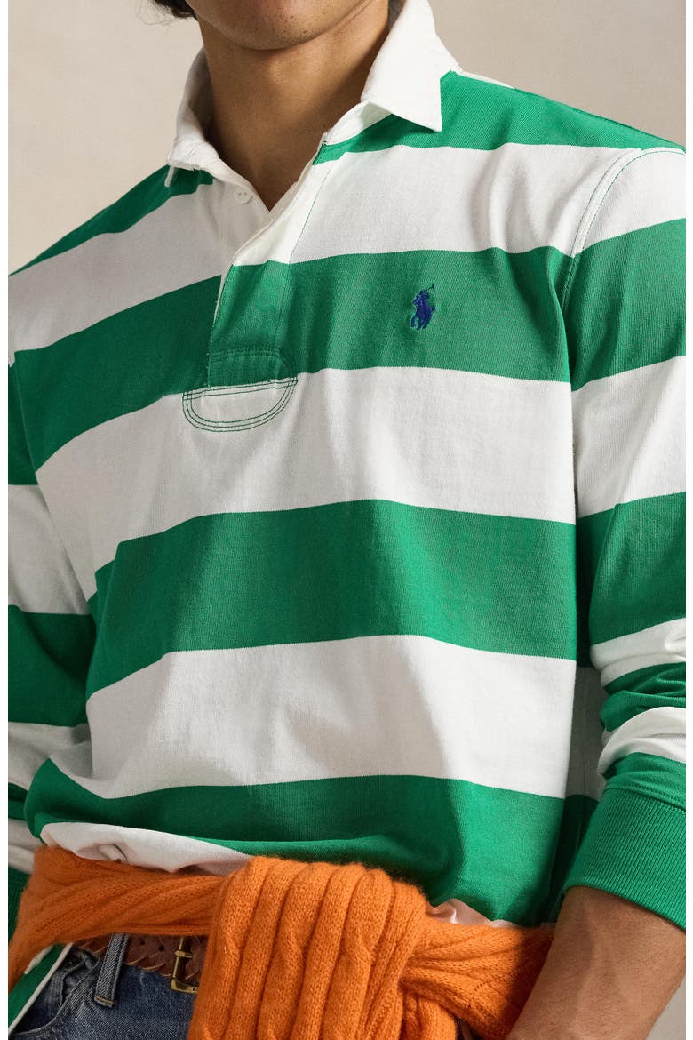 The Iconic Rugby Shirt, Alternate, color, BILLIARD/ CLASSIC OXFORD WHITE