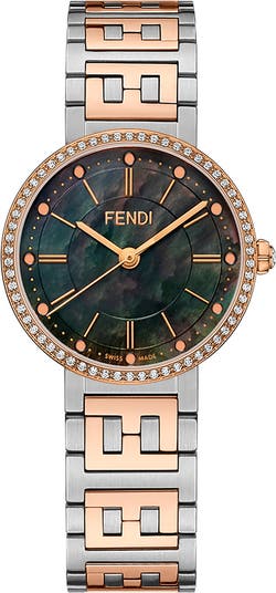 【FENDI】希少 Forever Diamond Bracelet Ladies Watch 29mm Fendi Forever Fendi Two-Tone Diamond Bracelet Watch, 29mm