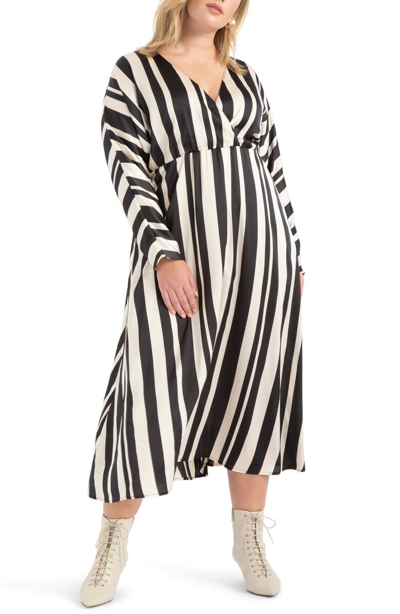 ELOQUII Stripe Maxi Dress, Main, color, 