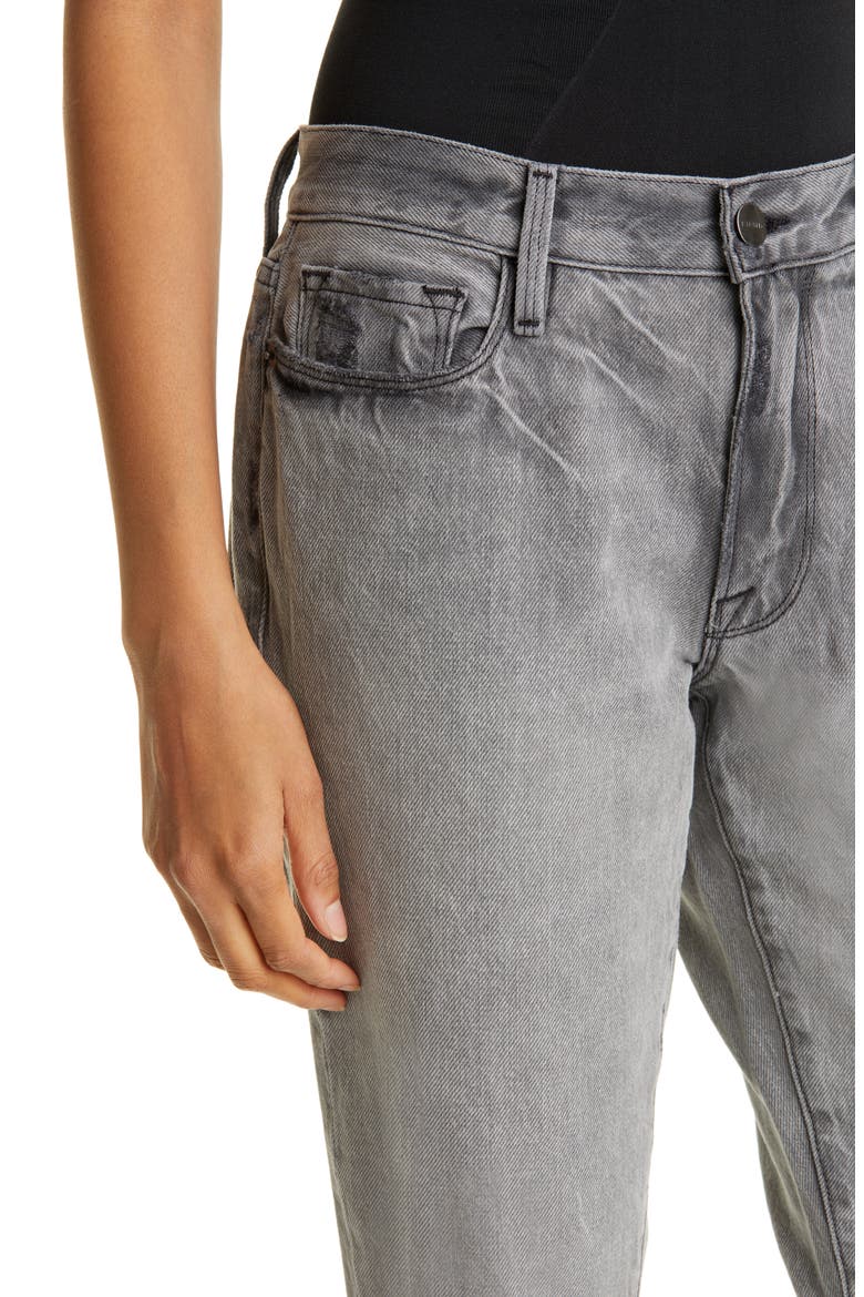 Le High Ripped Raw Hem Crop Skinny Jeans, Alternate, color, HARBOR ROAD RIPS