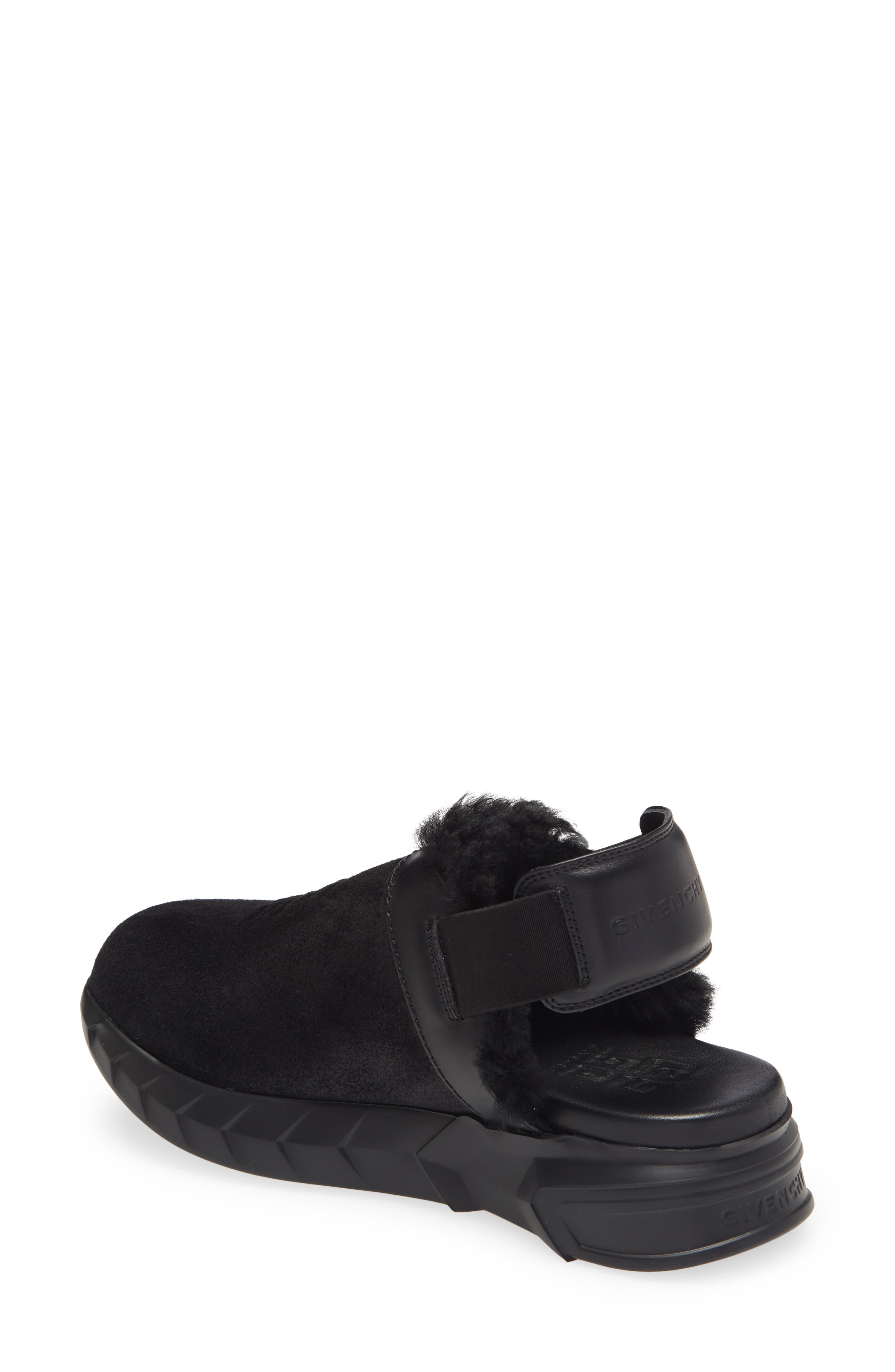 Marshmallow Genuine Shearling Lined Clog, Alternate, color, BLACK