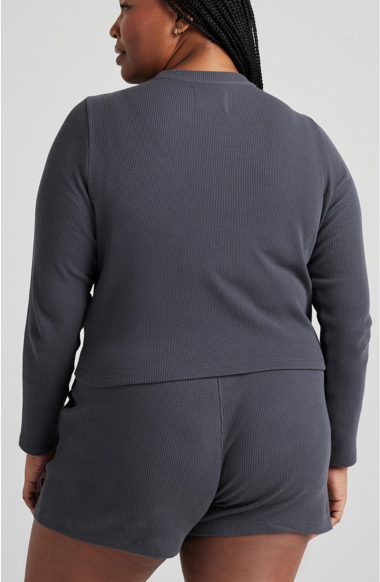 Losano Organic Cotton Long Sleeve Crew, Alternate, color, Charcoal