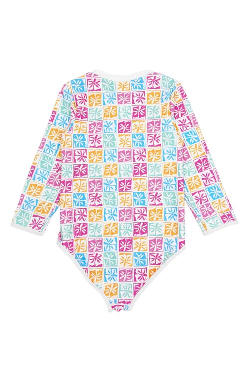 Feather 4 Arrow Kids' Sun Seeker Upf 50+ One-piece Rashguard Swimsuit In Multi
