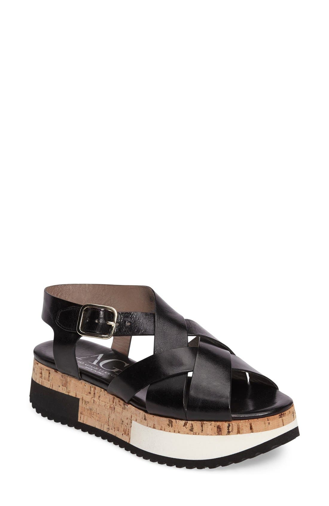 AGL Cork Platform Sandal, Main, color, 