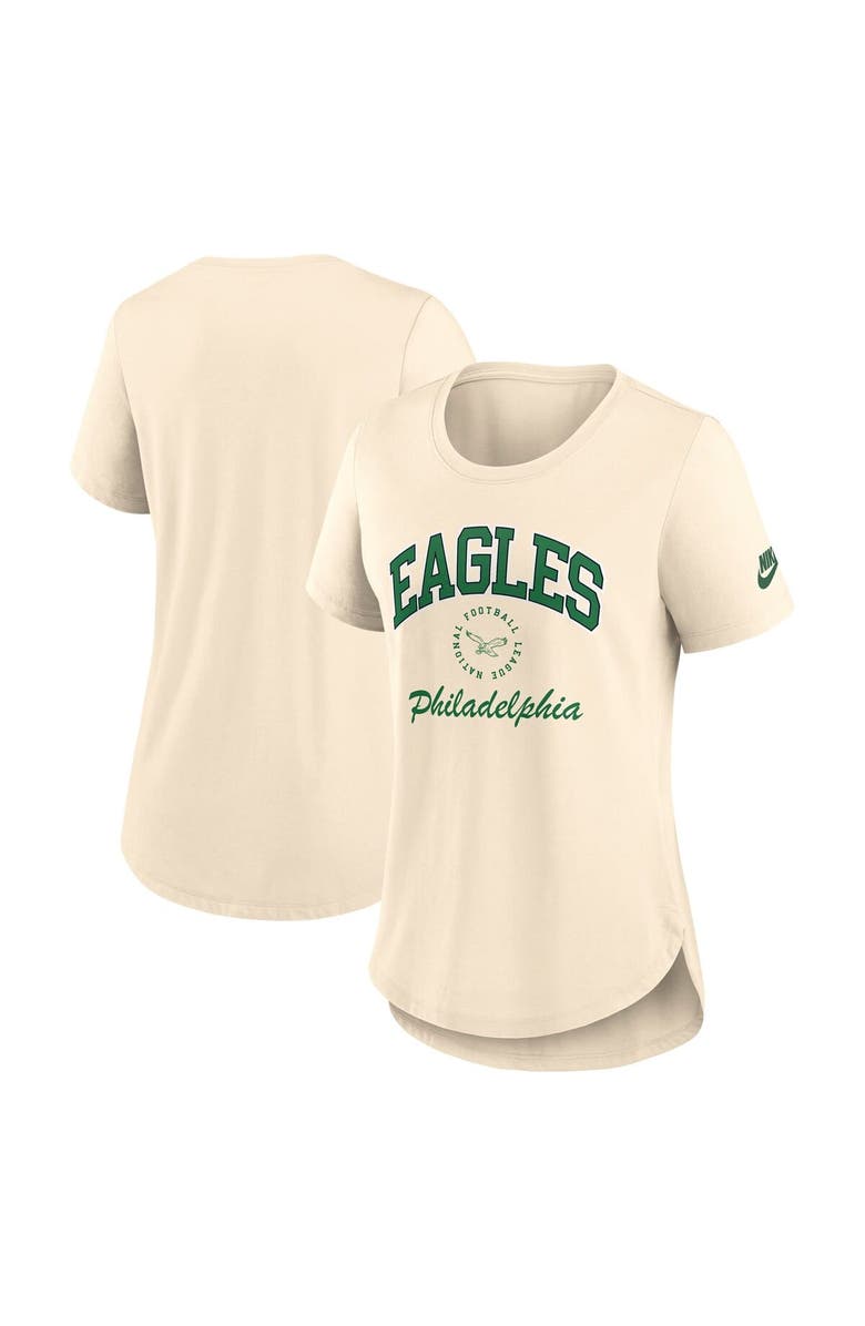 Nike Women's Nike Natural Philadelphia Eagles Rewind Tri-Blend T-Shirt, Alternate, color, 