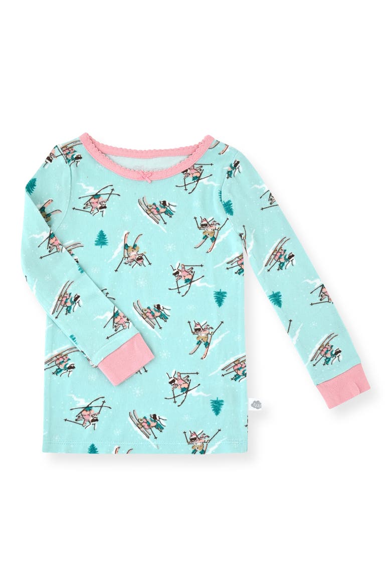 Kids' Snug Fit Pajamas & Socks Set, Alternate, color, TURQ