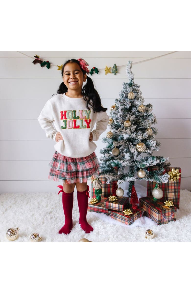 Sweet Wink Holly Jolly Patch Christmas Sweatshirt, Alternate, color, Natural