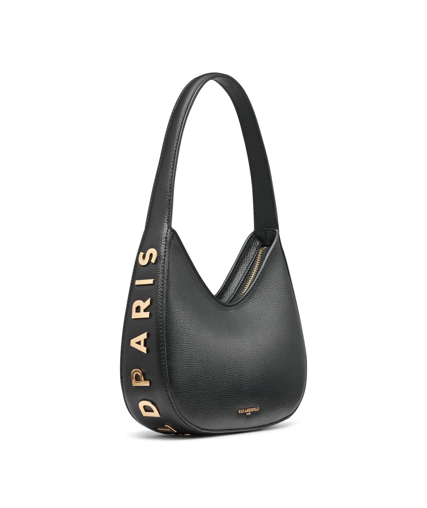KARL LAGERFELD PARIS Desi Shoulder, Alternate, color, Black/Gold