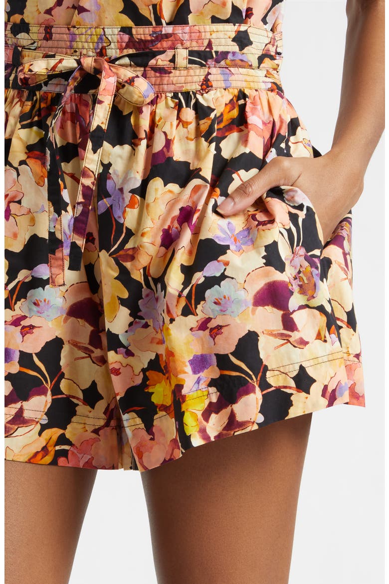 Rowan Floral Cotton Shorts, Alternate, color, NIGHT BLOOM