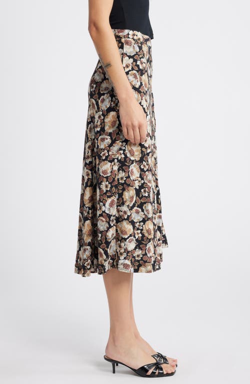 NATION LTD NATION LTD BELINDA PRINT BUTTON MIDI SKIRT