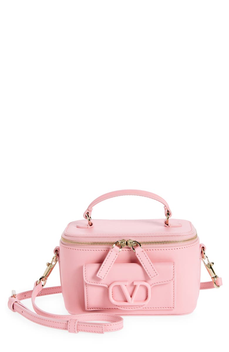 Valentino Garavani Lòco Leather Vanity Case, Main, color,