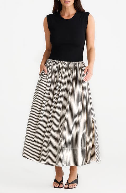 Daphne Stripe Skirt Maxi Dress