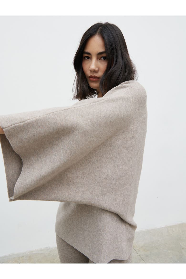 Aurelie Drape Sleeve Jumper, Alternate, color, Dark Taupe