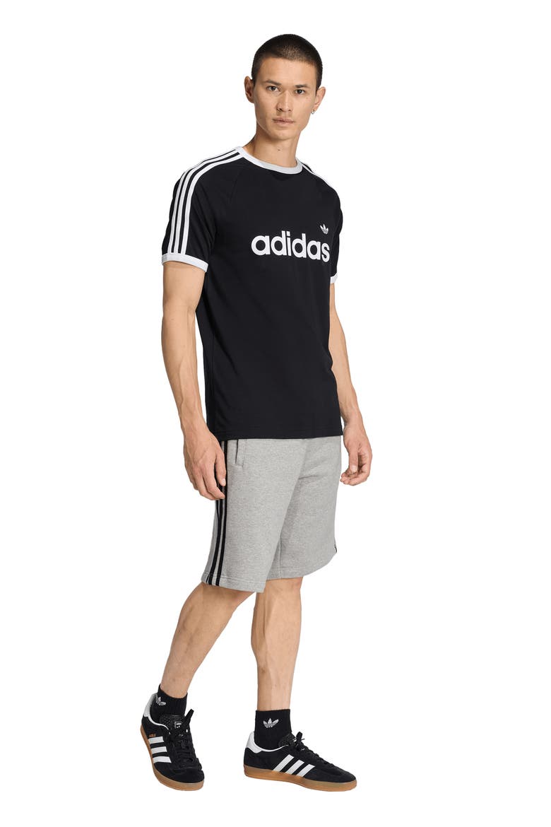 3-Stripes Cotton Ringer T-Shirt, Alternate, color, BLACK