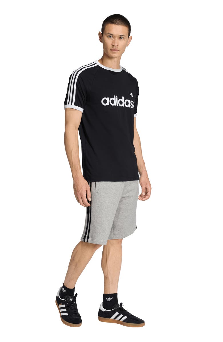 adidas 3-Stripes Cotton Ringer T-Shirt, Alternate, color, Black