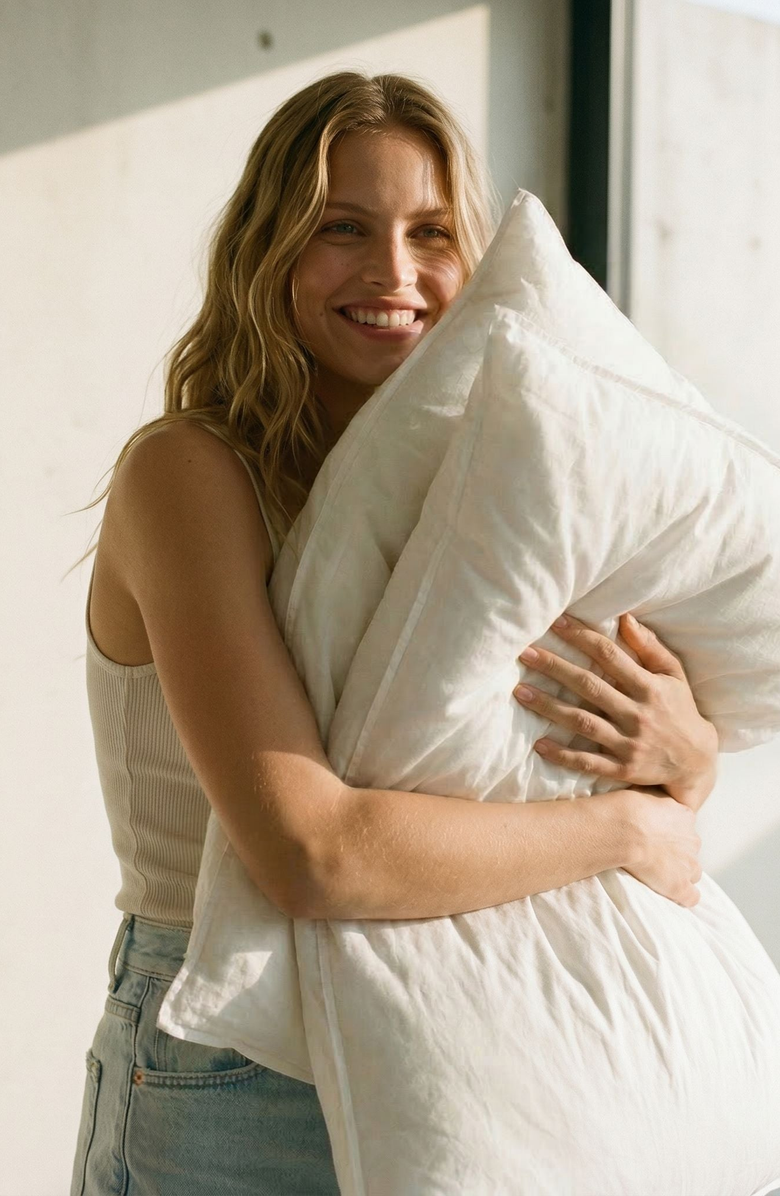 Italic Down Pillow, Alternate, color, White