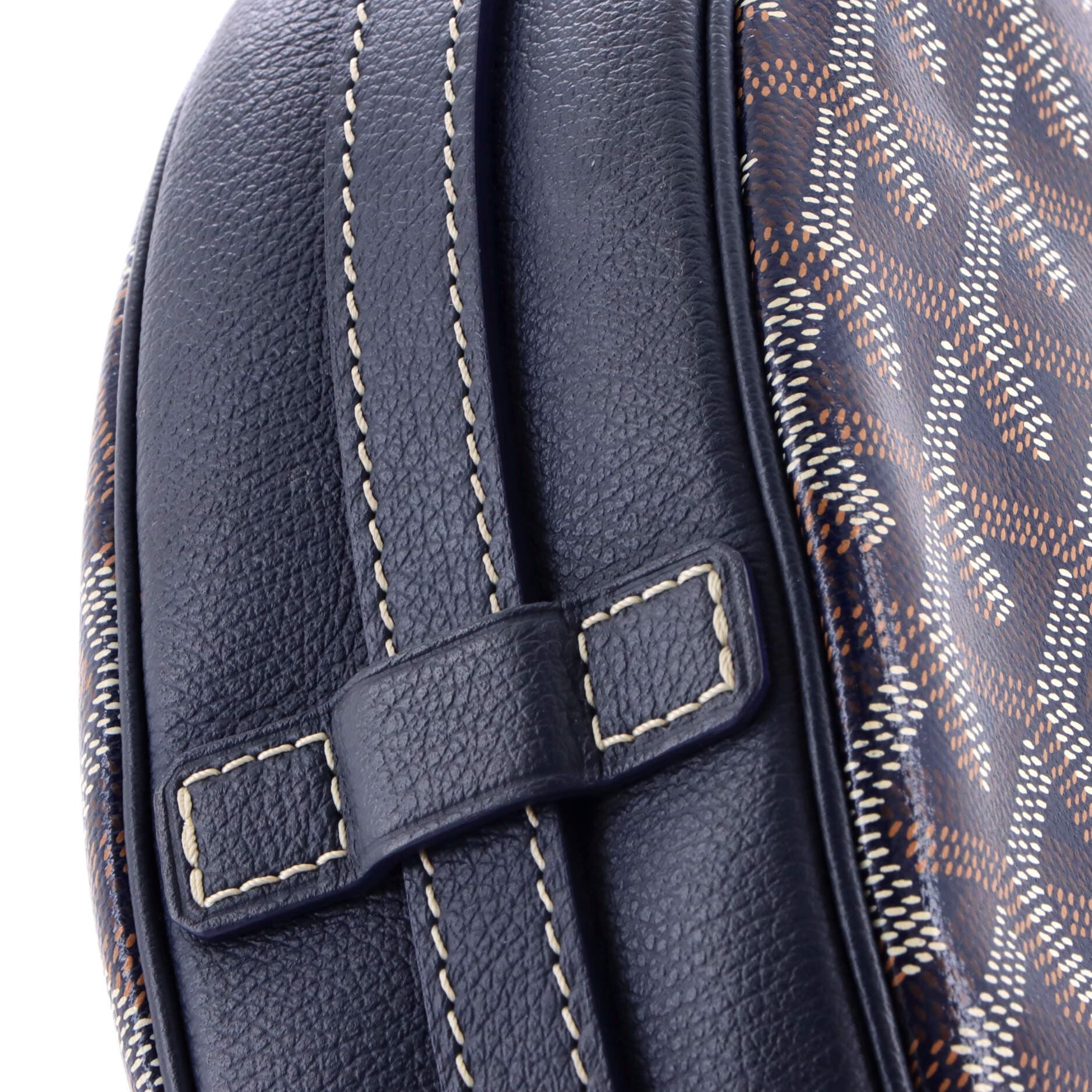Hirondelle Shoulder Bag Coated Canvas and Leather, Alternate, color, Blue