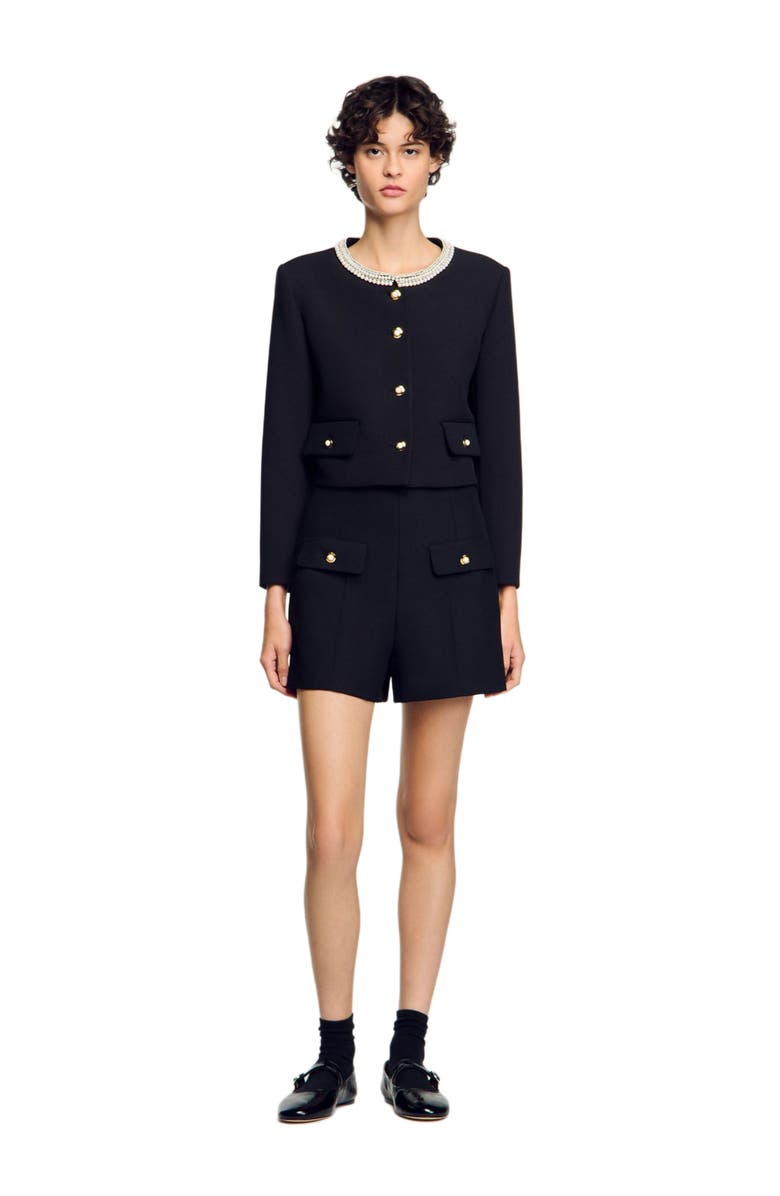 SANDRO High-waisted shorts, Alternate, color, 