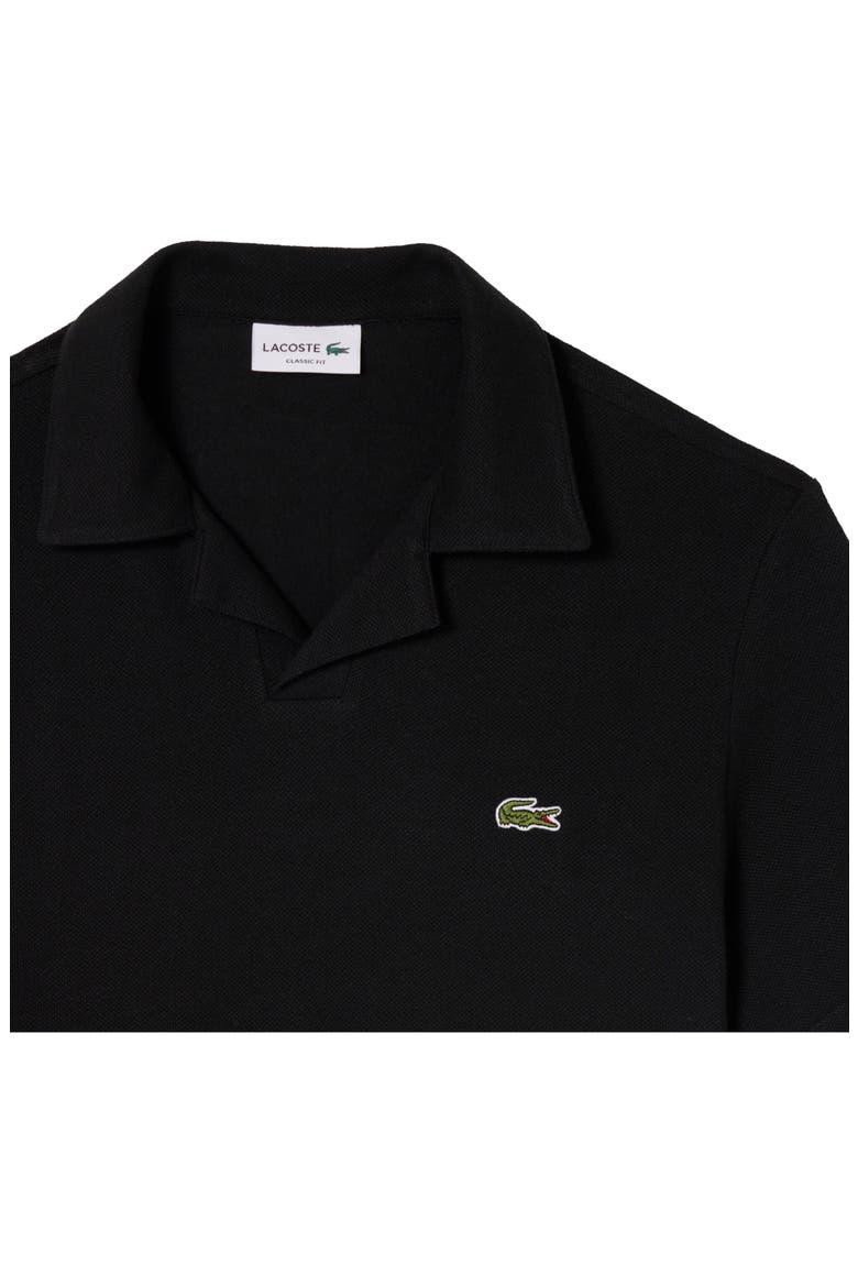 Johnny Collar Cotton & Linen Piqué Polo, Alternate, color, BLACK