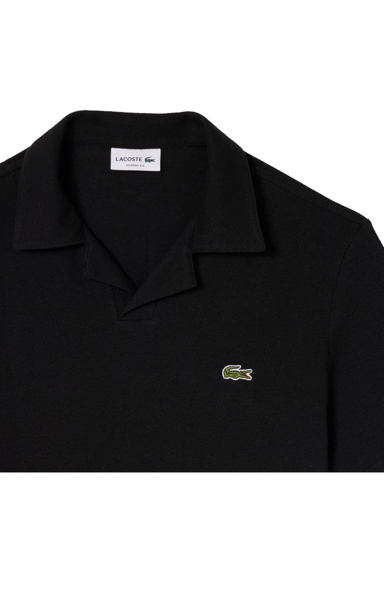 Lacoste Johnny Collar Cotton & Linen Piqué Polo, Alternate, color, Black