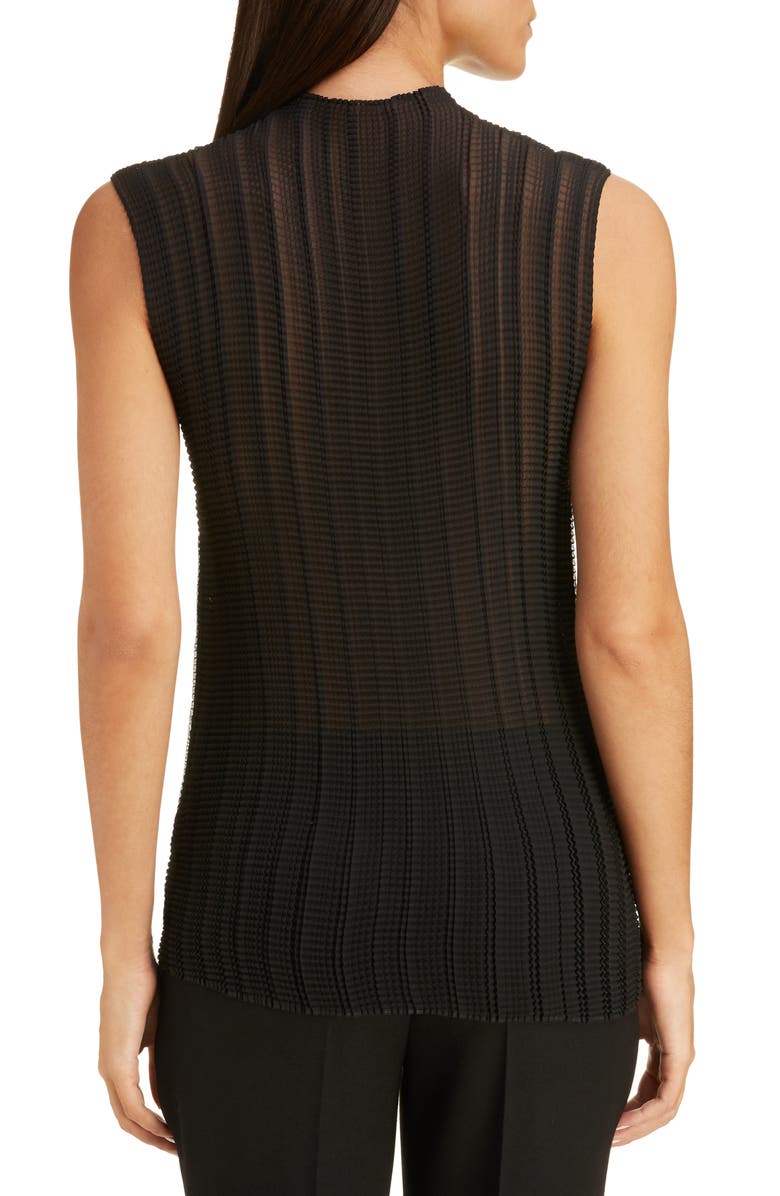 Givenchy Pleated Crinkle Georgette Sleeveless Blouse, Alternate, color, 