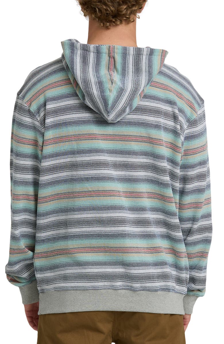 Billabong Rancho Stripe Cotton Twill Hoodie, Alternate, color, Heather Gray
