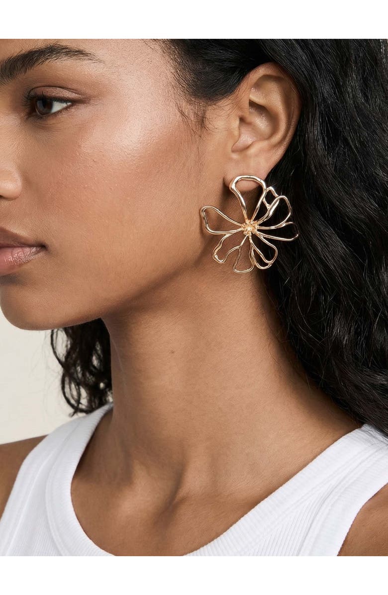 Ettika Blossom Drop Earrings, Alternate, color, Gold