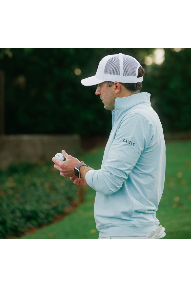 Performance Quarter Zip Pullover, Alternate, color, Mint Green