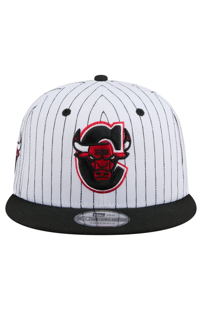 New Era Men's New Era White Chicago Bulls Deceptor Pinstripe 9FIFTY Snapback Hat, Alternate, color,