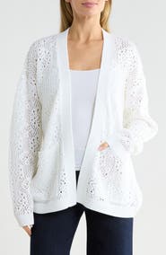 Splendid Beckham Open Front Openwork Cardigan