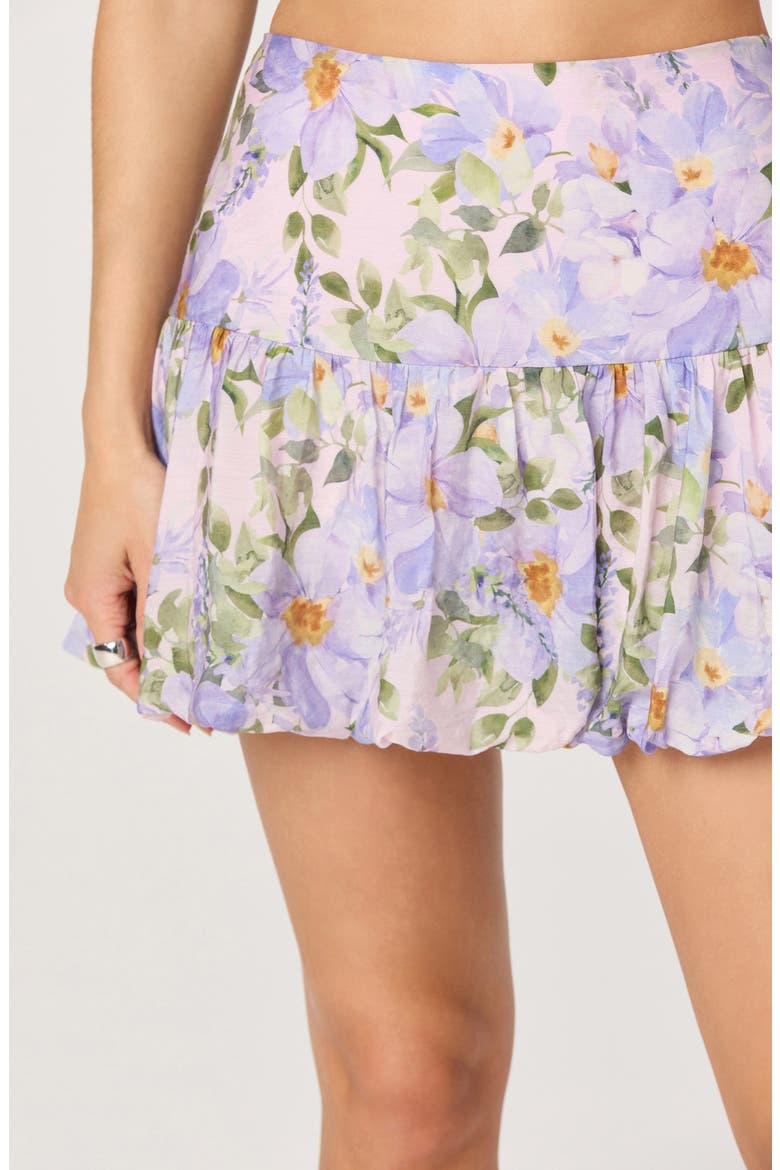 Alea Bubble Hem Miniskirt, Alternate, color, LILAC FLORAL
