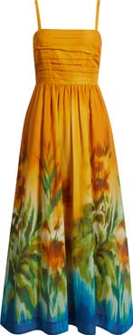Tahari ASL Placed Foral Cotton Dress