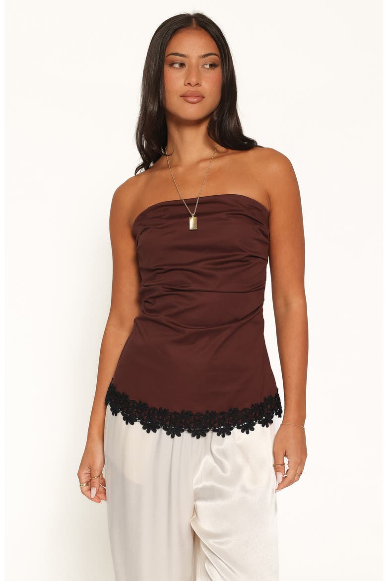 Shiloh Strapless Top, Alternate, color, CHOCOLATE