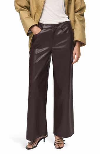 MANGO Faux Leather Straight Leg Pants