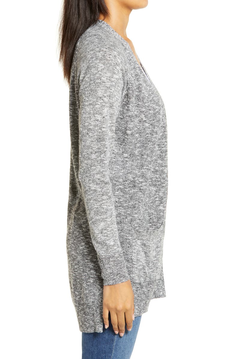 Caslon<sup>®</sup> Linen Blend Open Front Cardigan, Alternate, color,